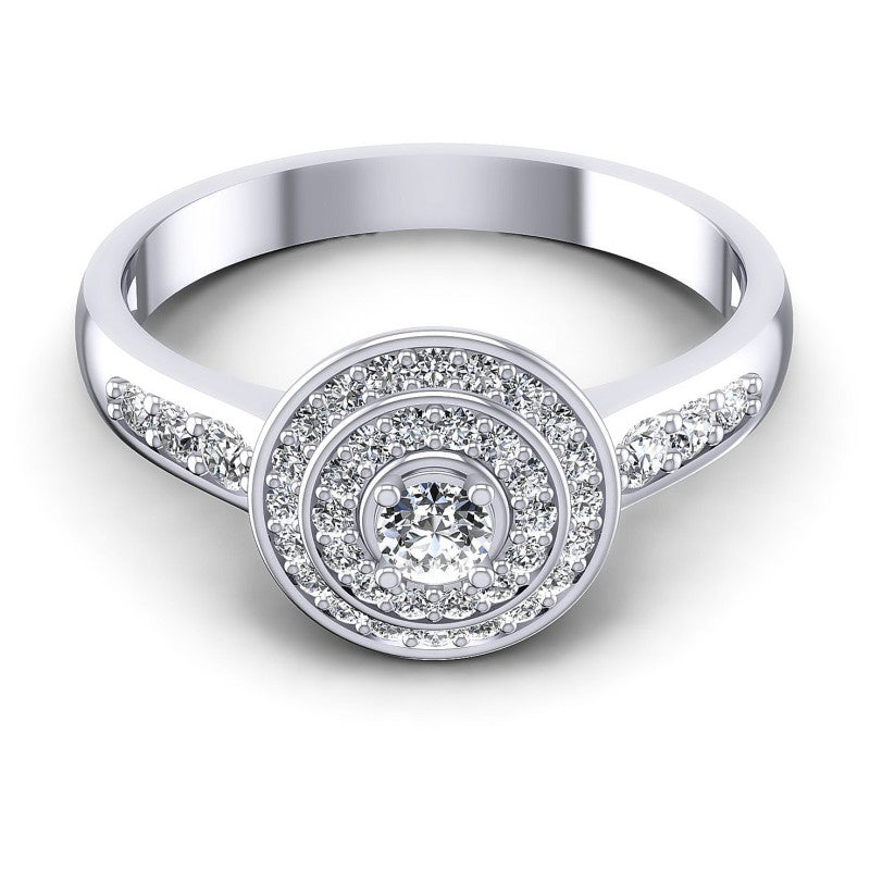 Round Diamonds 0.55CT Halo Ring in 14KT Yellow Gold