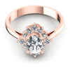 Oval And Princess And Round Cut Diamonds Halo Ring in 18KT Yellow Gold
