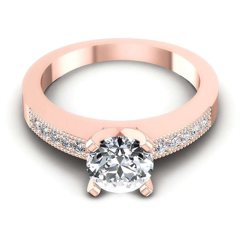 Round Cut Diamonds Antique Ring in 18KT Yellow Gold