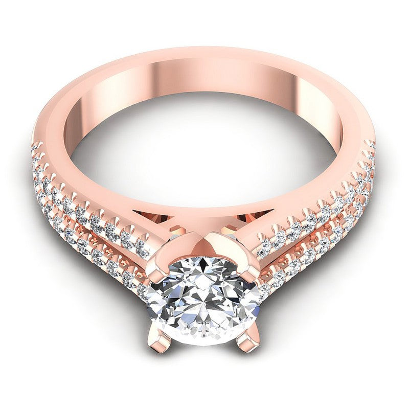 Round Diamonds 0.75CT Engagement Ring in 18KT Yellow Gold