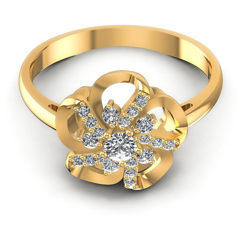Round Diamonds 0.30CT Fashion Ring in 14KT Yellow Gold