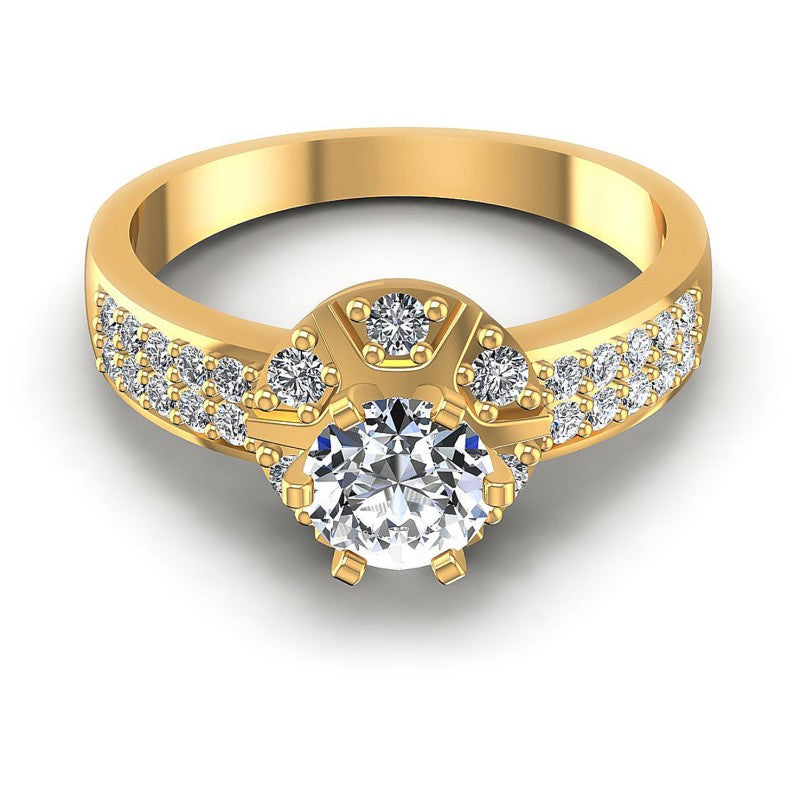 Round Diamonds 0.70CT Engagement Ring in 14KT Yellow Gold