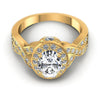 Round and Oval Diamonds 0.80CT Halo Ring in 14KT Yellow Gold