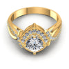 Round Diamonds 0.70CT Halo Ring in 14KT Yellow Gold