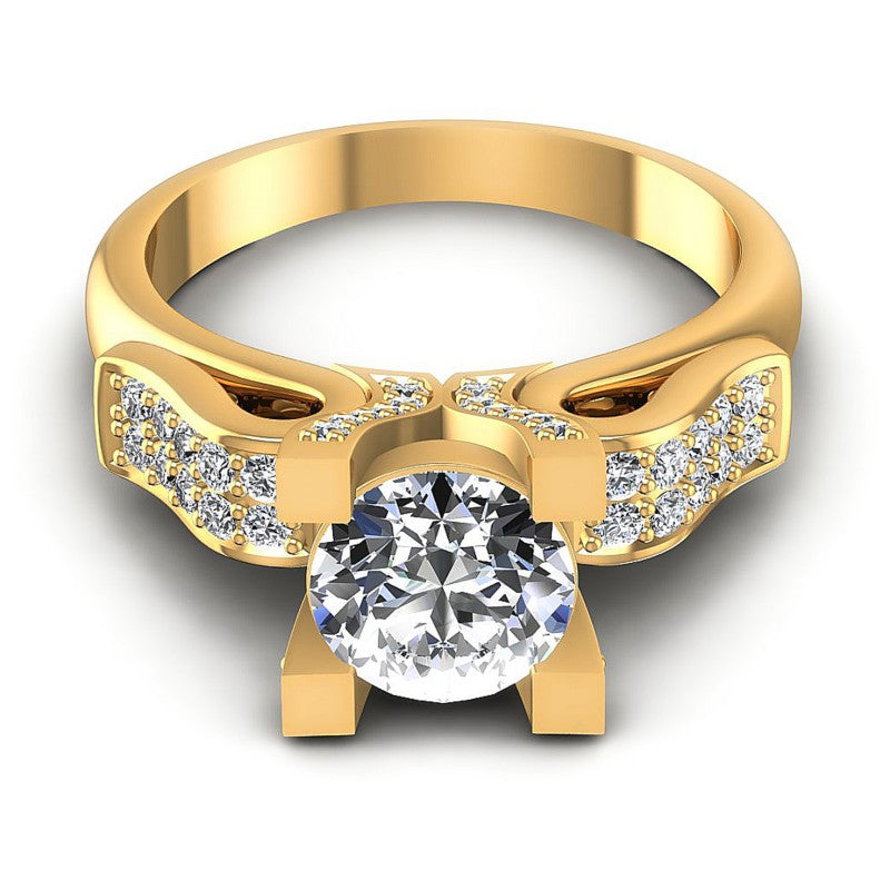 Round Diamonds 0.85CT Engagement Ring in 14KT Yellow Gold