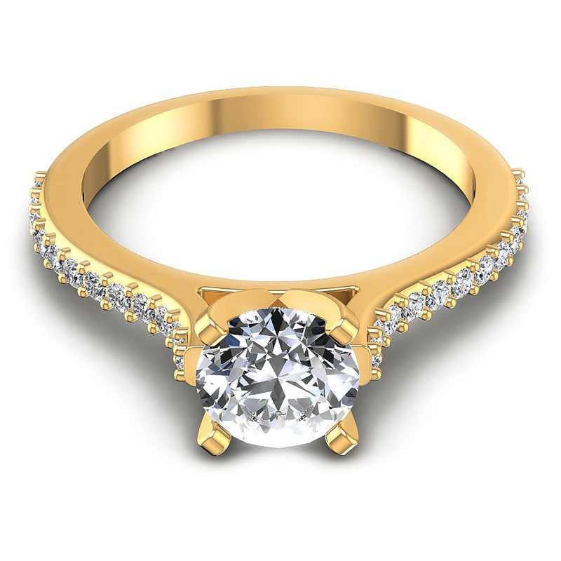 Round Diamonds 0.55CT Engagement Ring in 14KT Yellow Gold