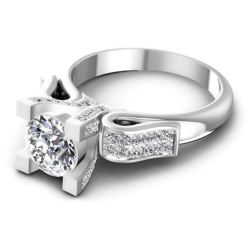 Round Diamonds 0.85CT Engagement Ring in 14KT Rose Gold