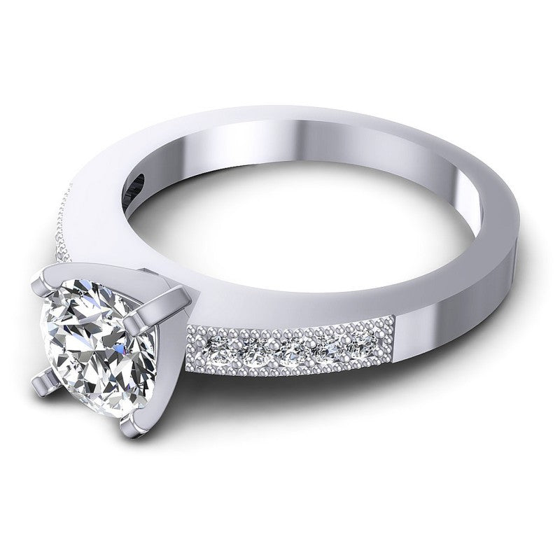 Round Cut Diamonds Antique Ring in 14KT Rose Gold