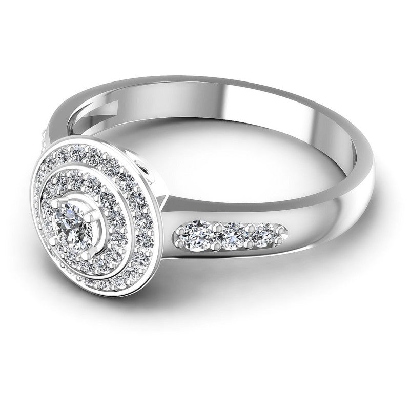 Round Diamonds 0.55CT Halo Ring in 14KT Rose Gold