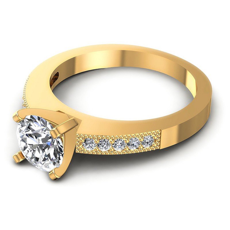 Round Cut Diamonds Antique Ring in 14KT Rose Gold