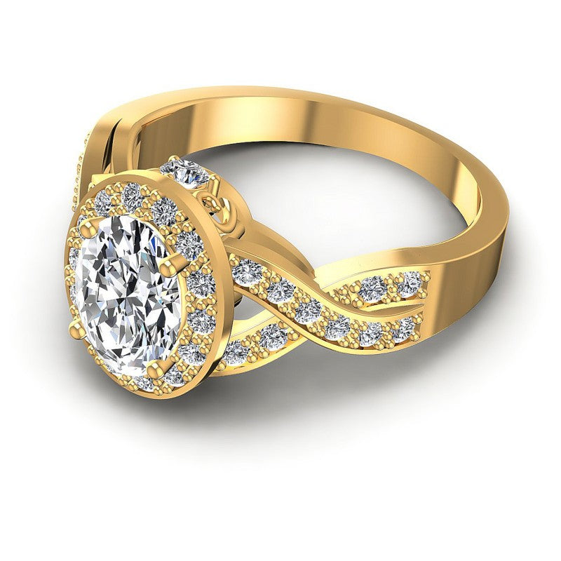Round and Oval Diamonds 0.80CT Halo Ring in 14KT Rose Gold