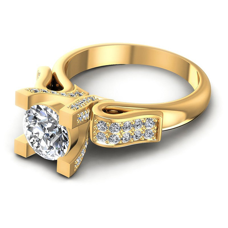 Round Diamonds 0.85CT Engagement Ring in 14KT Rose Gold