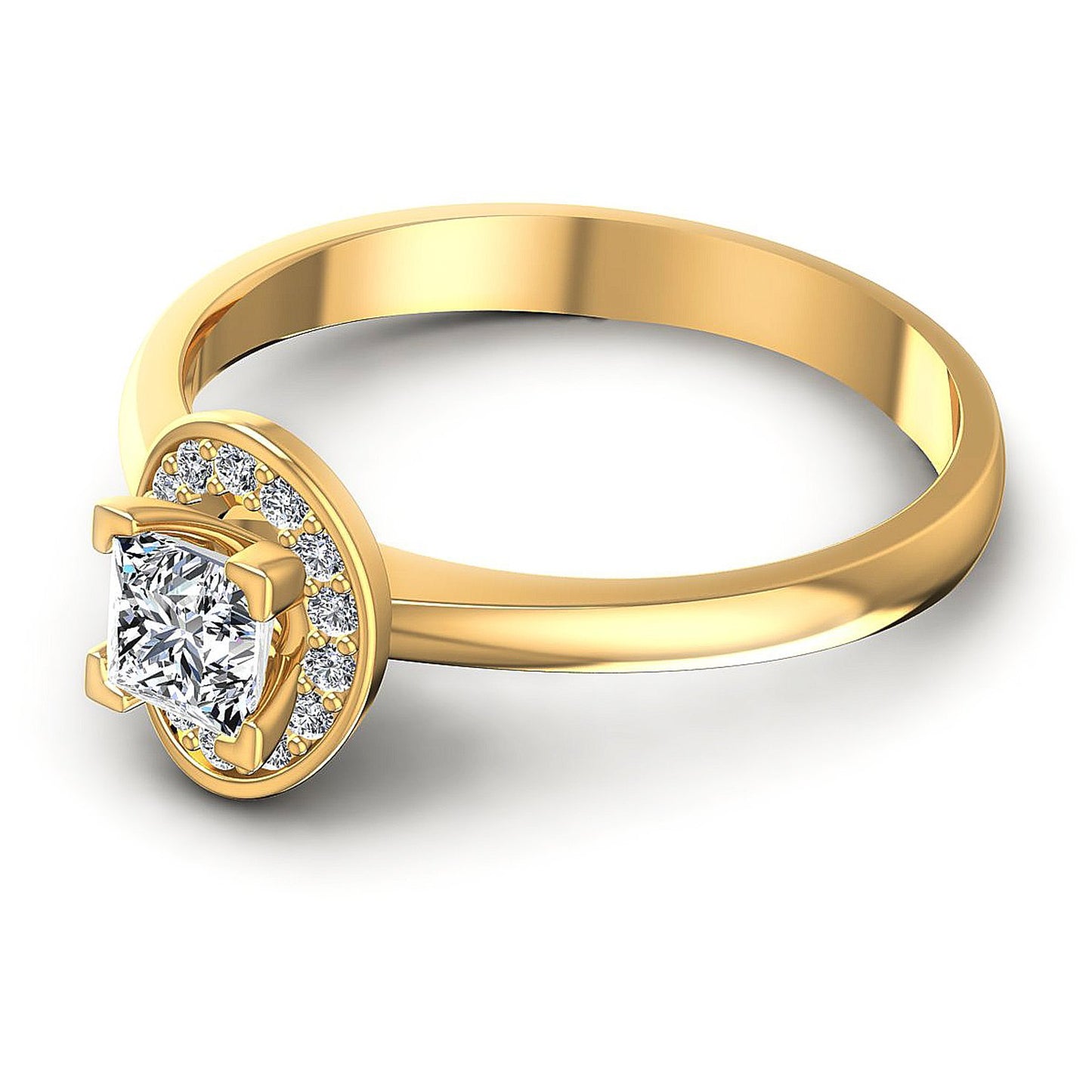 0.45CT Princess And Round  Cut Diamonds Engagement Rings