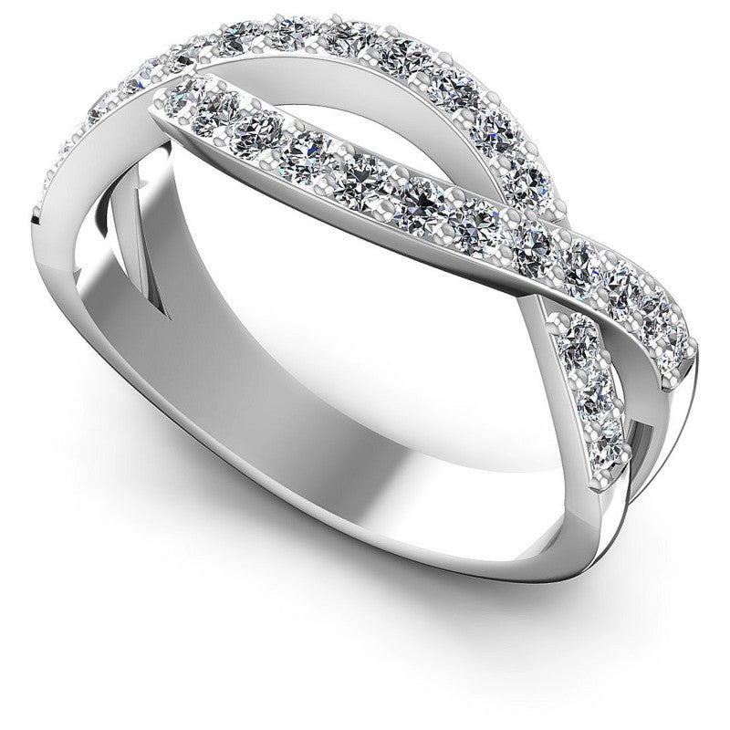 Round Diamonds 0.65CT Diamonds Wedding Band in 14KT White Gold