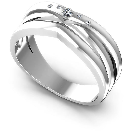Round Cut Diamonds Wedding Band in 14KT White Gold