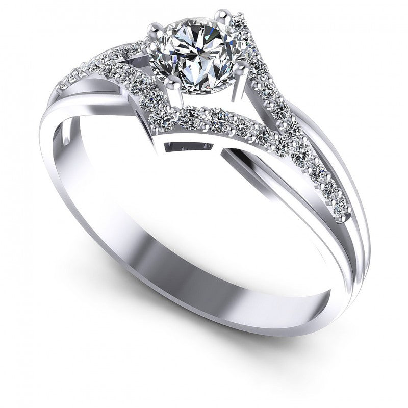 Round Diamonds 0.65CT Engagement Ring in 14KT White Gold
