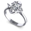 Princess and Round Diamonds 0.45CT Engagement Ring in 14KT White Gold