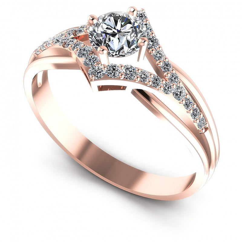 Round Diamonds 0.65CT Engagement Ring in 18KT White Gold