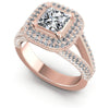 Princess and Round Diamonds 1.45CT Antique Ring in 18KT White Gold