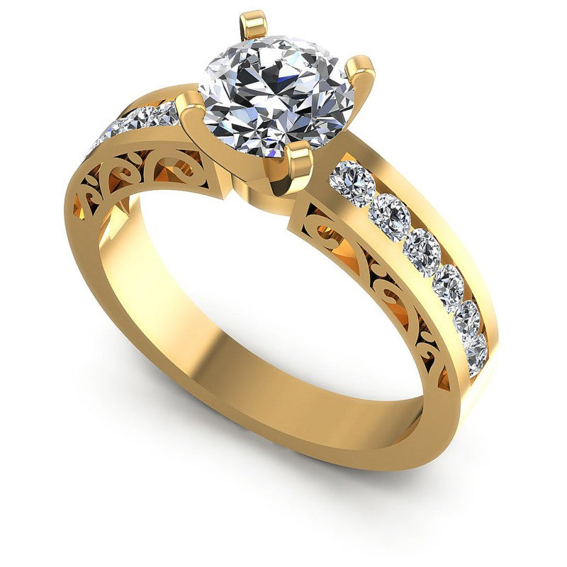 Round Diamonds 0.85CT Engagement Ring in 14KT White Gold