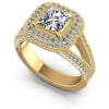 Princess and Round Diamonds 1.45CT Antique Ring in 14KT White Gold