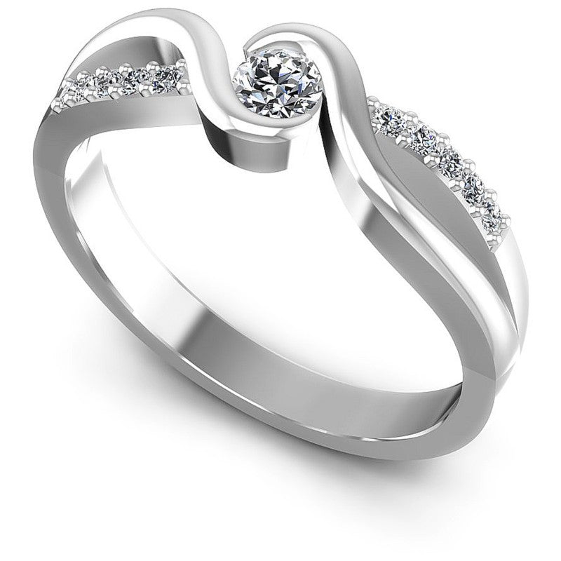 Round Diamonds 0.25CT Fashion Ring in 14KT White Gold