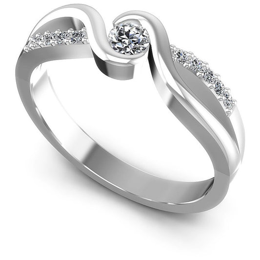 Round Diamonds 0.25CT Fashion Ring in 14KT White Gold