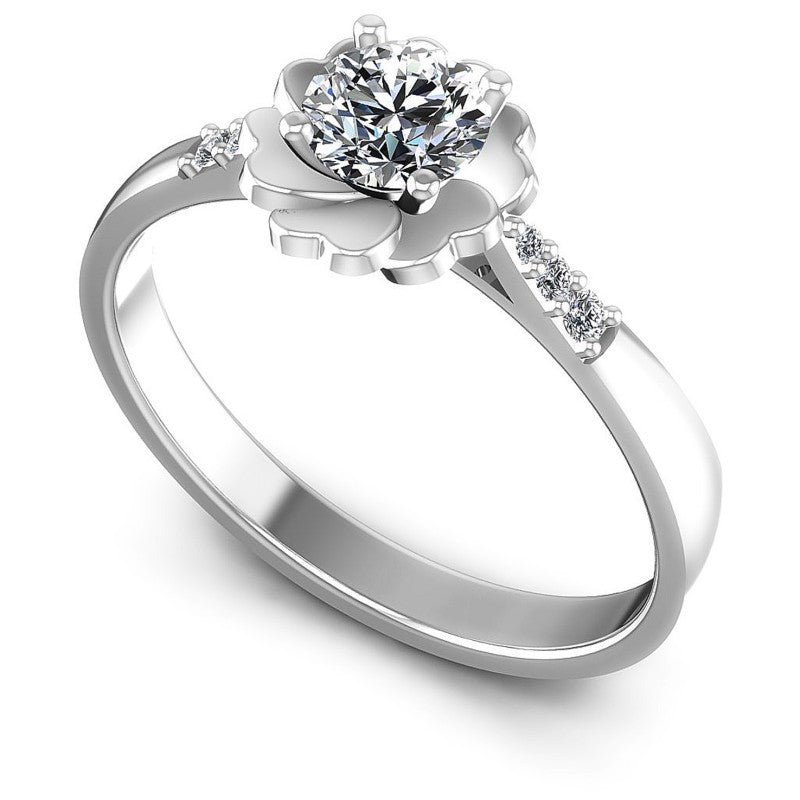 Round Diamonds 0.50CT Engagement Ring in 14KT White Gold