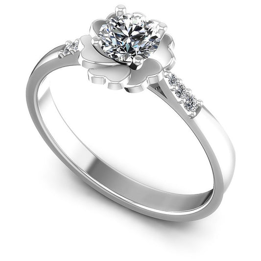 Round Diamonds 0.50CT Engagement Ring in 14KT White Gold