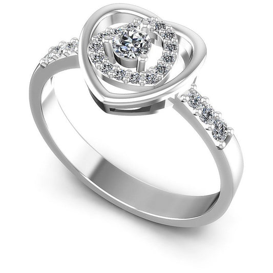Round Diamonds 0.20CT Fashion Ring in 14KT White Gold