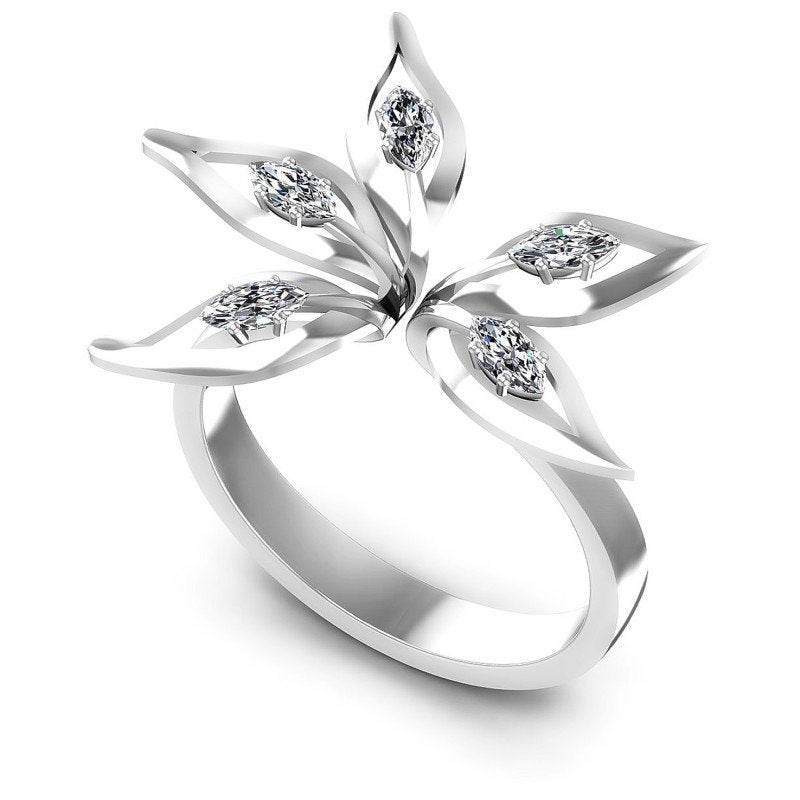 Marquise Diamonds 0.30CT Fashion Ring in 14KT White Gold