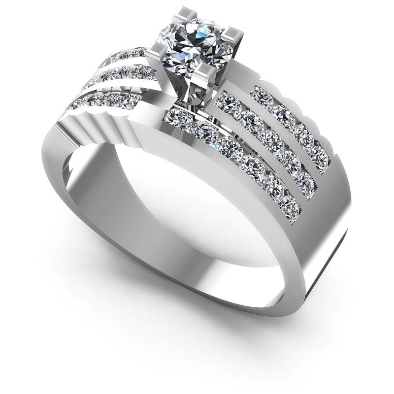 Round Diamonds 1.15CT Engagement Ring in 14KT White Gold