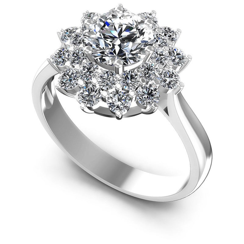 Round Diamonds 1.20CT Halo Ring in 14KT White Gold
