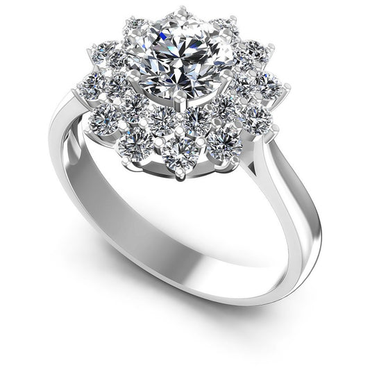 Round Diamonds 1.20CT Halo Ring in 14KT White Gold