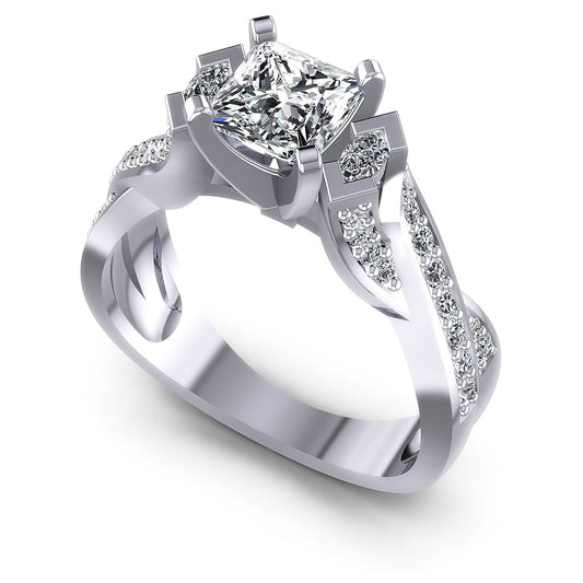 0.75CT Princess And Round And Marquise  Cut Diamonds Engagement Rings