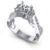 Princess and Round and Marquise Diamonds 0.75CT Engagement Ring in 14KT White Gold