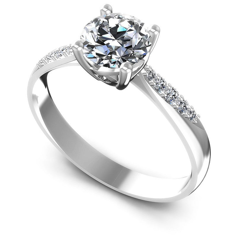 Round Diamonds 0.50CT Engagement Ring in 14KT White Gold
