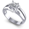0.40CT Princess And Round  Cut Diamonds Engagement Rings