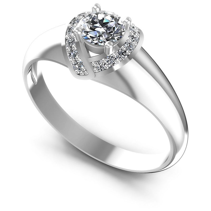 Round Diamonds 0.50CT Engagement Ring in 14KT White Gold