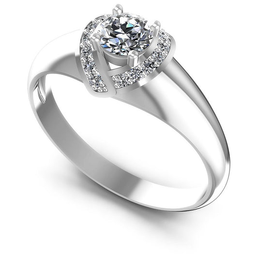 Round Diamonds 0.50CT Engagement Ring in 14KT White Gold