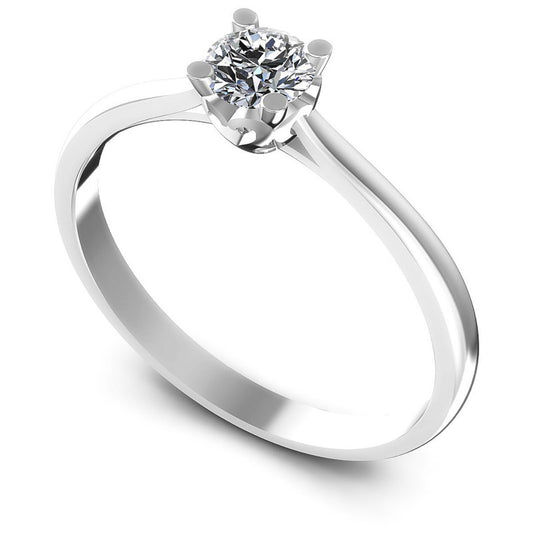 Round Cut Diamonds Solitaire Ring in 14KT White Gold