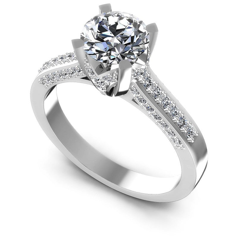 Round Diamonds 0.75CT Engagement Ring in 14KT White Gold