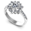 Round Diamonds 0.95CT Halo Ring in 14KT White Gold