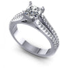 Princess and Round Diamonds 0.75CT Engagement Ring in 14KT White Gold