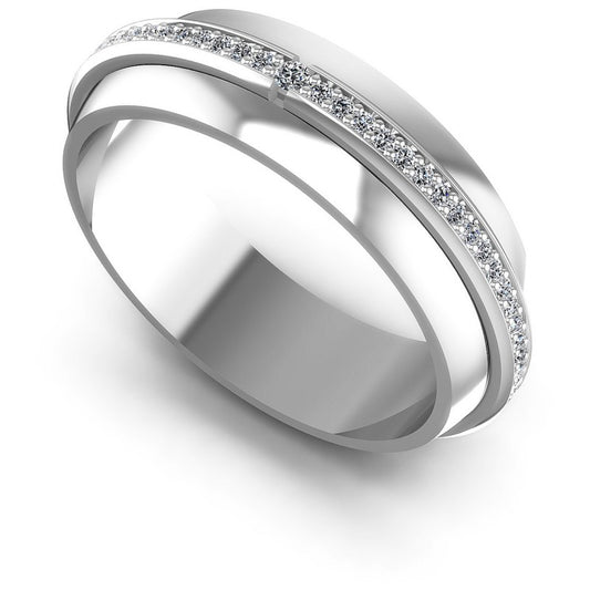Round Diamonds 0.40CT Diamonds Wedding Band in 14KT White Gold
