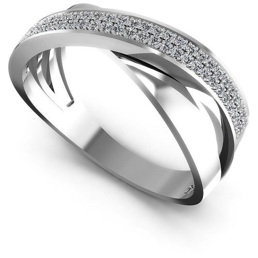 Round Diamonds 0.30CT Diamonds Wedding Band in 14KT White Gold