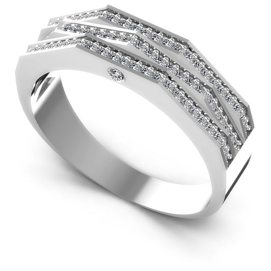 Round Diamonds 0.45CT Diamonds Wedding Band in 14KT White Gold