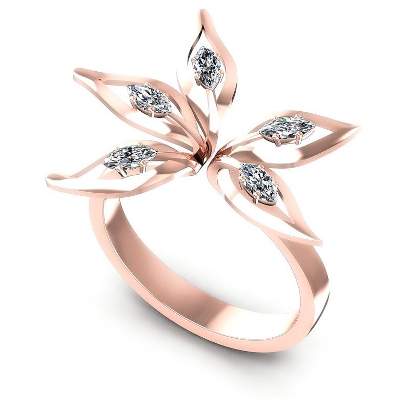 Marquise Diamonds 0.30CT Fashion Ring in 18KT White Gold