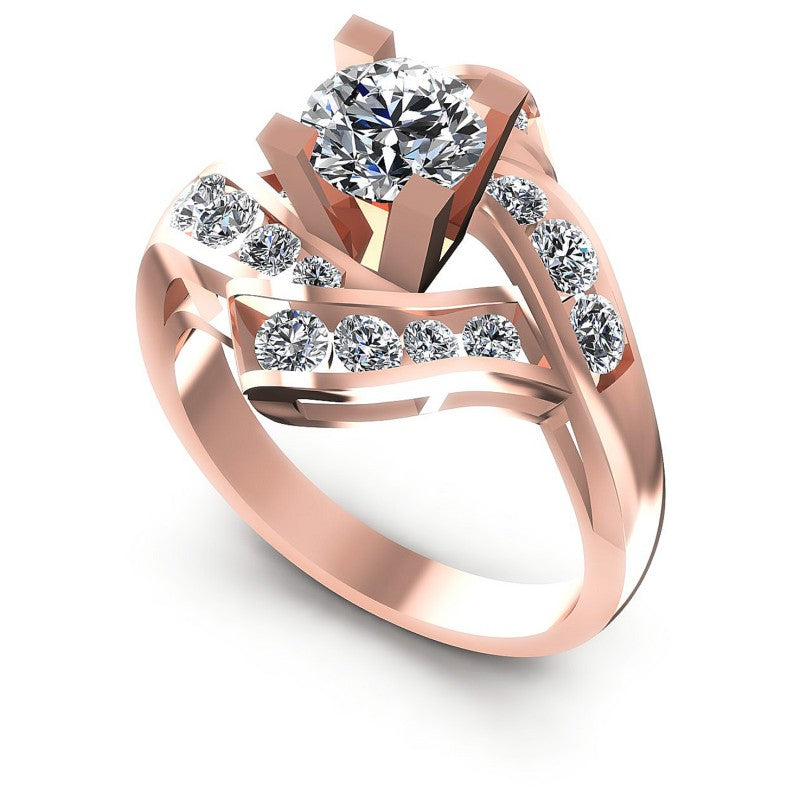 Round Diamonds 1.10CT Engagement Ring in 18KT White Gold