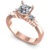 Princess and Round Diamonds 0.55CT Engagement Ring in 18KT White Gold